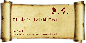 Miták Izidóra névjegykártya